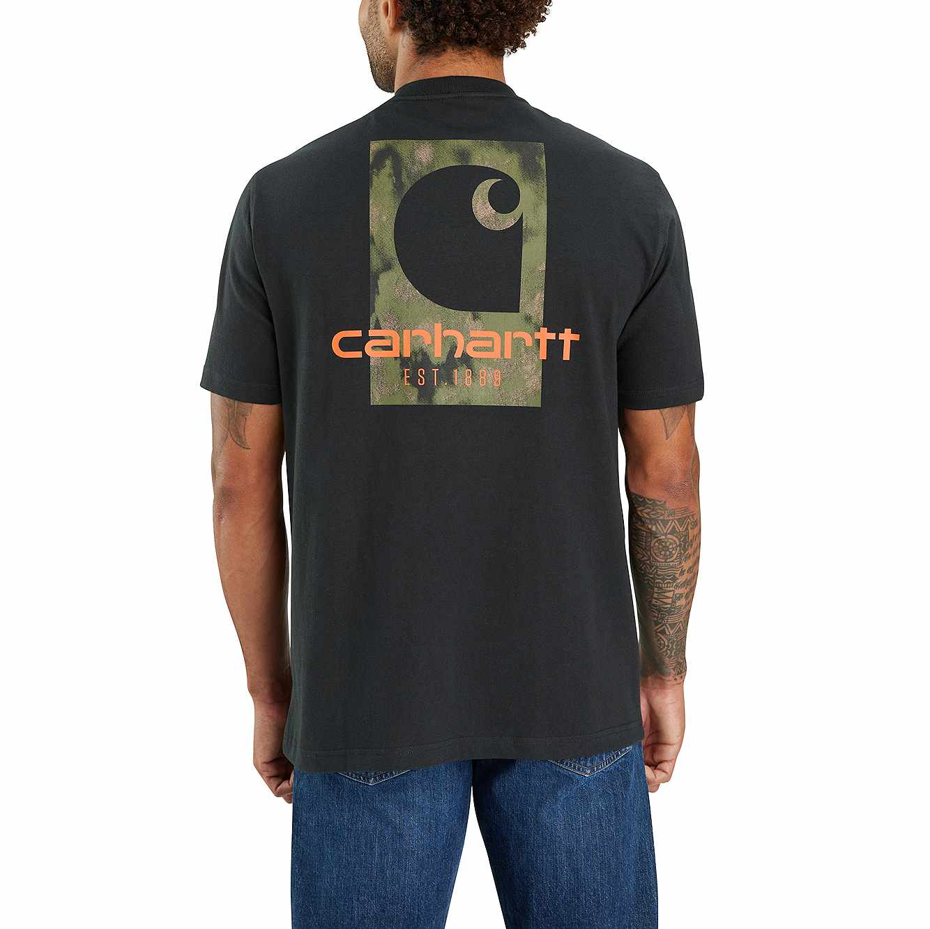 Loose Fit Heavyweight Short-Sleeve Camo Logo Graphic T-Shirt
