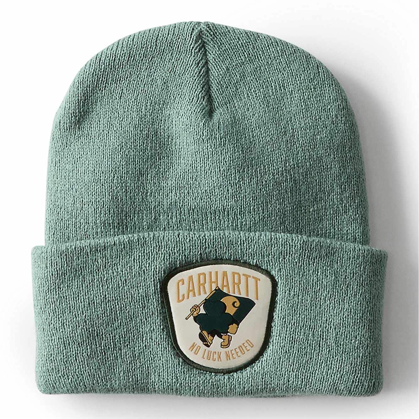 Knit Shamrock Patch Beanie
