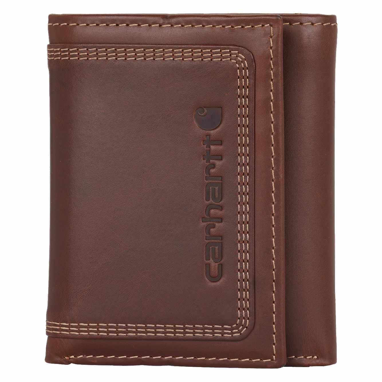 Leather Triple-Stitched Trifold Wallet