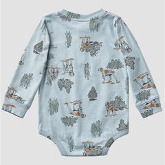 Boys' Long Sleeve Printed Henley Bodysuit (Baby)