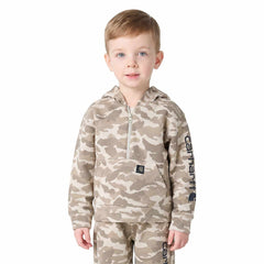 Boys' Long Sleeve Half-Zip Camo Logo Hooded Sweatshirt (Baby/Toddler)