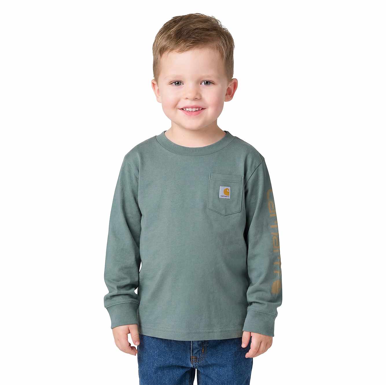 Boys' Long Sleeve Pocket Logo T-Shirt (Toddler/Child/Youth)