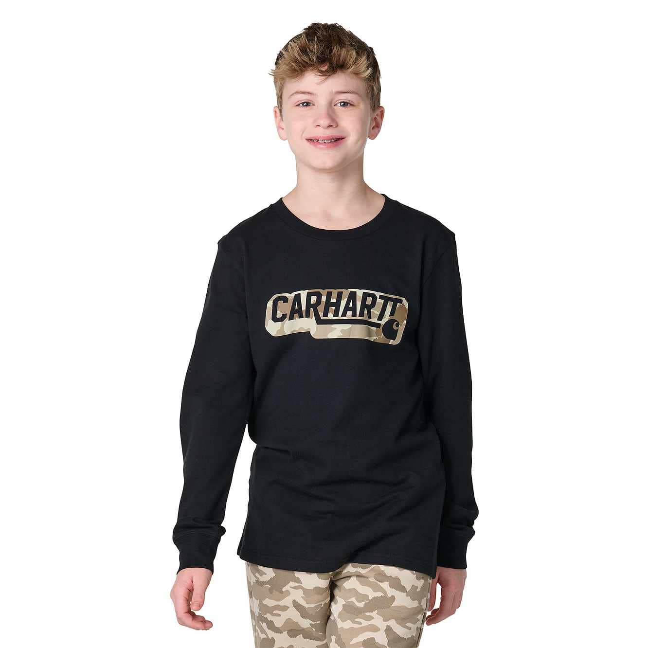 Boys' Long Sleeve Camo Logo T-Shirt (Child/Youth)