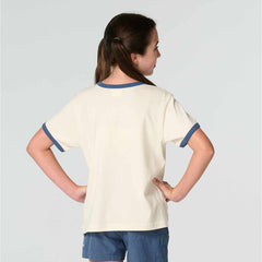 Girls' Short Sleeve Floral "C" Ringer T-Shirt (Child/Toddler/Youth)