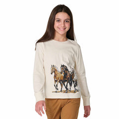 Girls' Long Sleeve Wild Horses T-Shirt (Toddler/Child/Youth)