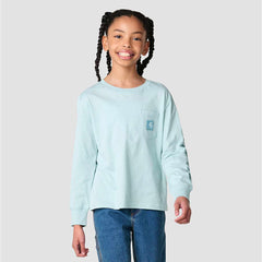 Girls' Long Sleeve Tonal Patch Pocket T-Shirt (Toddler/Child/Youth)
