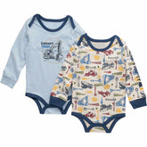 Boys' 2-Piece Long Sleeve Construction Bodysuit Set (Baby)