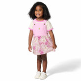 Girls' 2-Piece Short Sleeve T-shirt & Printed Jumper Set (Toddler)