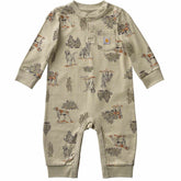 Boys' Long Sleeve Dog Print Coverall (Baby)