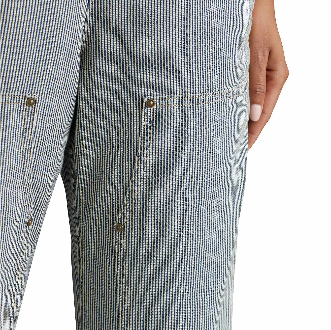 Women's Railroad Stripe Denim Bib Overall