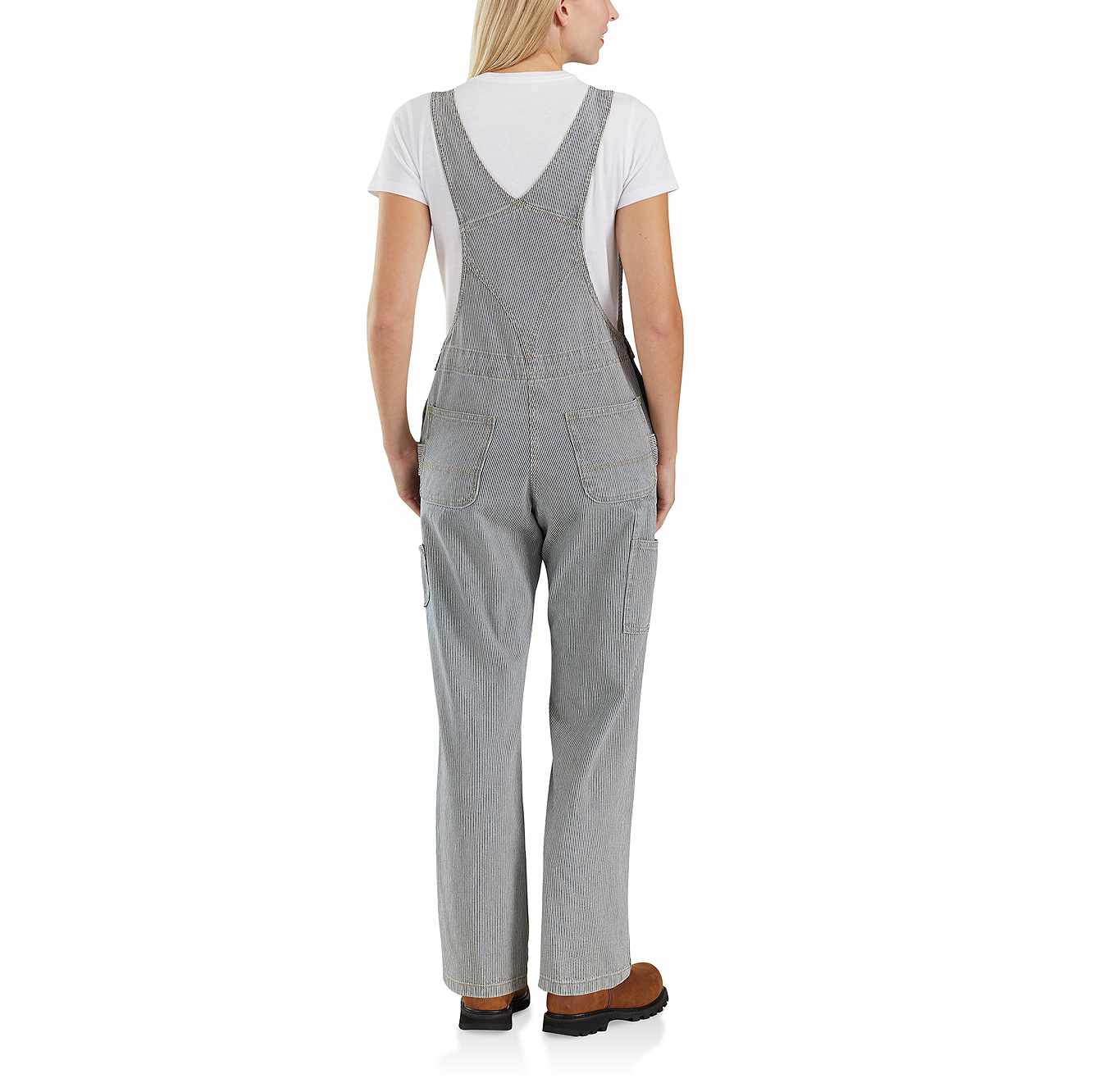 Women's Railroad Stripe Denim Bib Overall