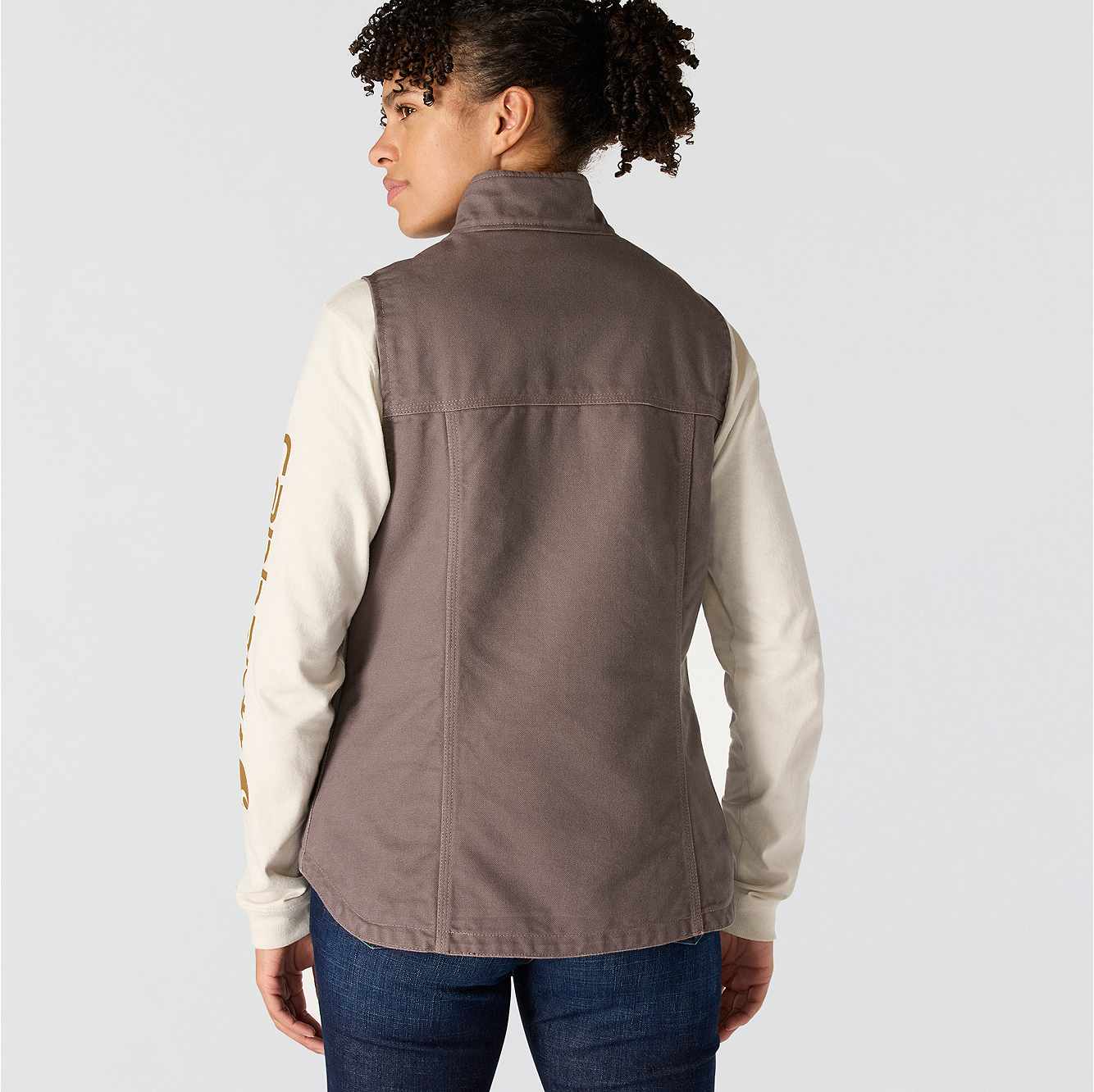 Women's Washed Duck Mock Neck Vest