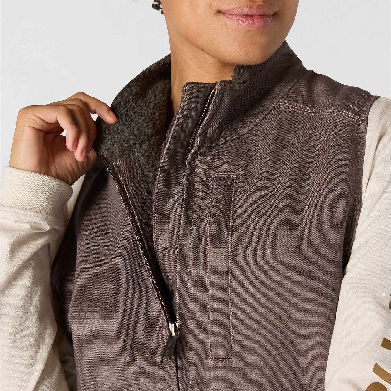 Women's Washed Duck Mock Neck Vest