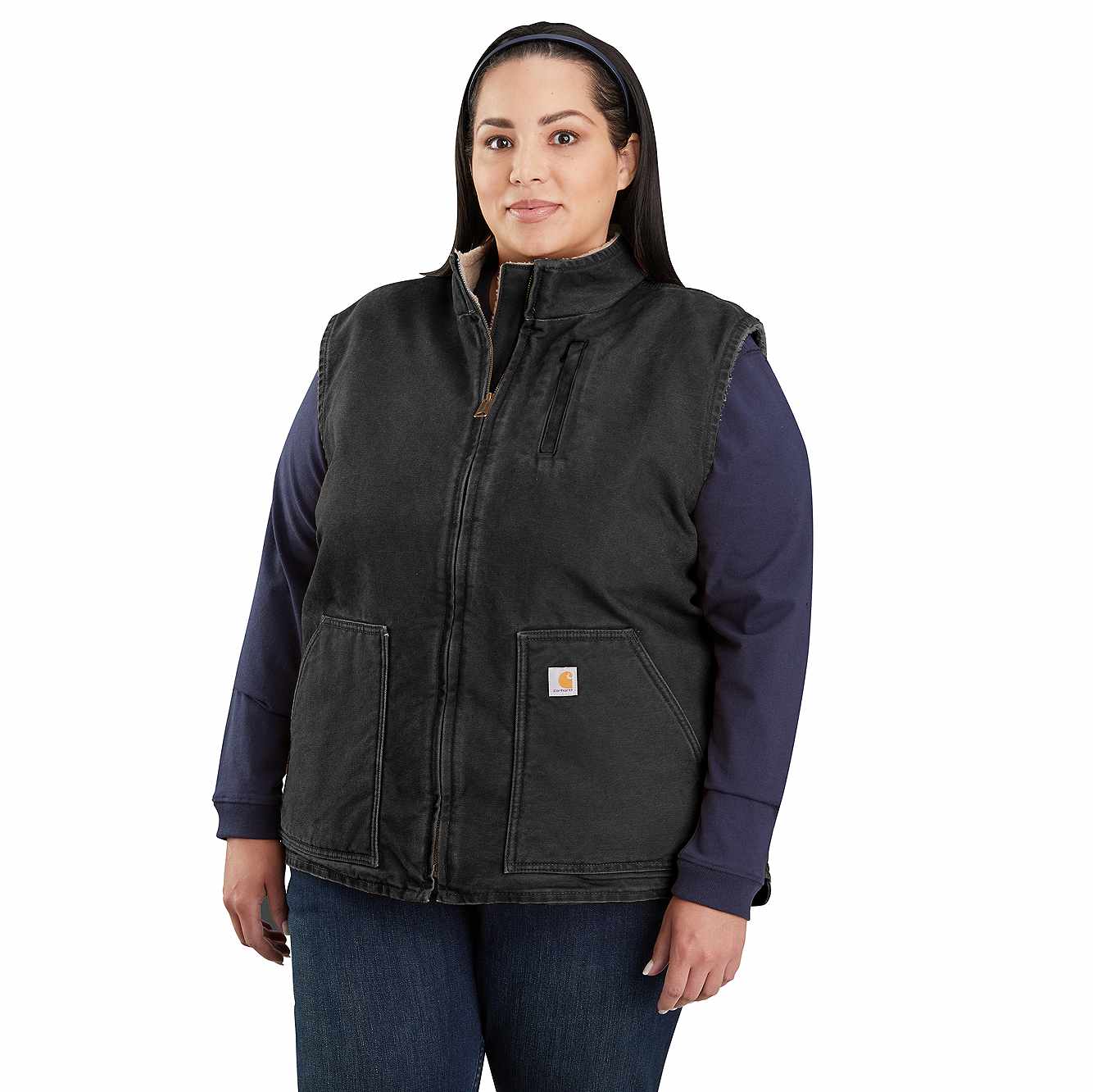 Women's Washed Duck Mock Neck Vest
