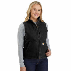 Women's Washed Duck Mock Neck Vest