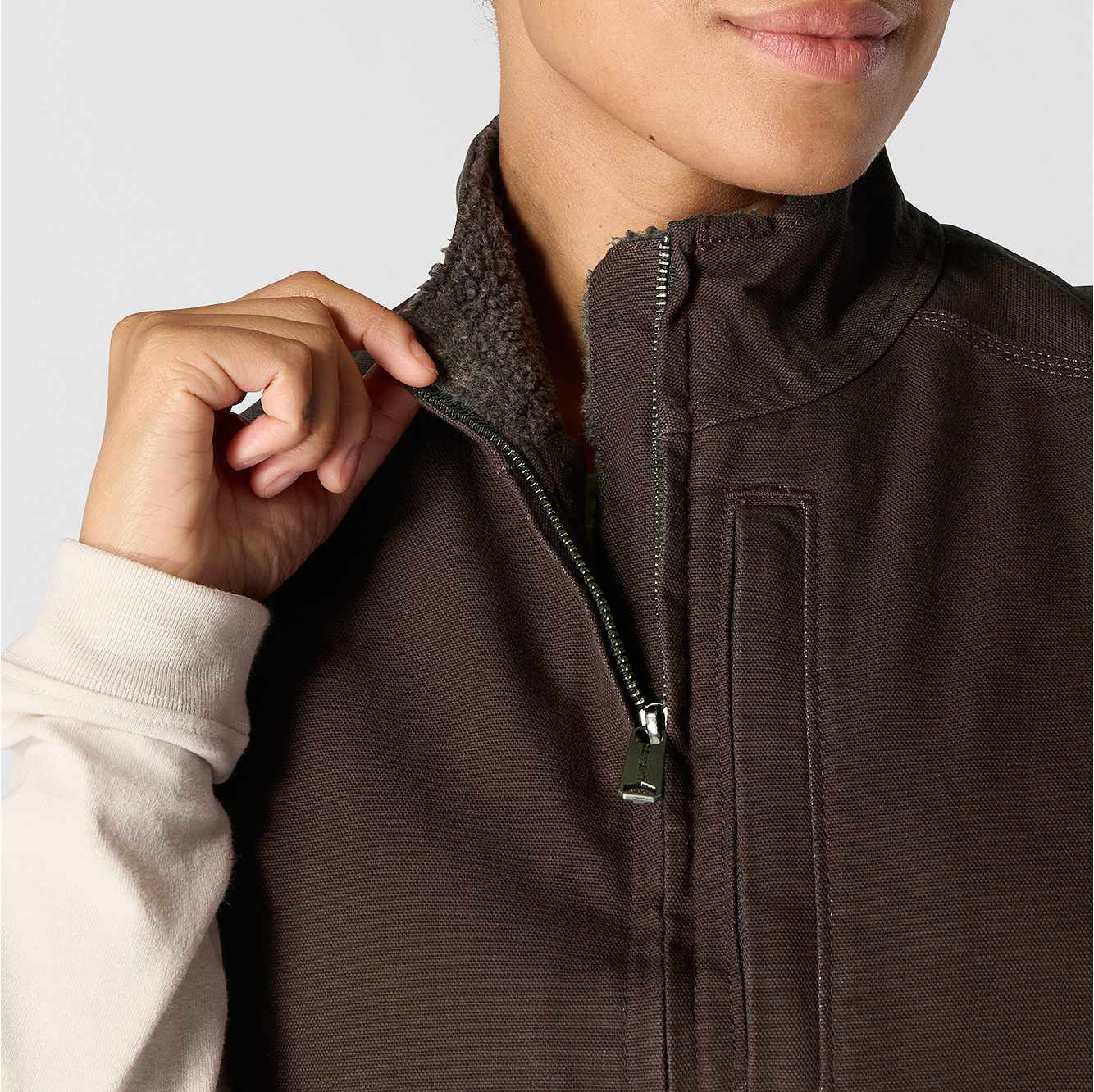 Women's Washed Duck Mock Neck Vest