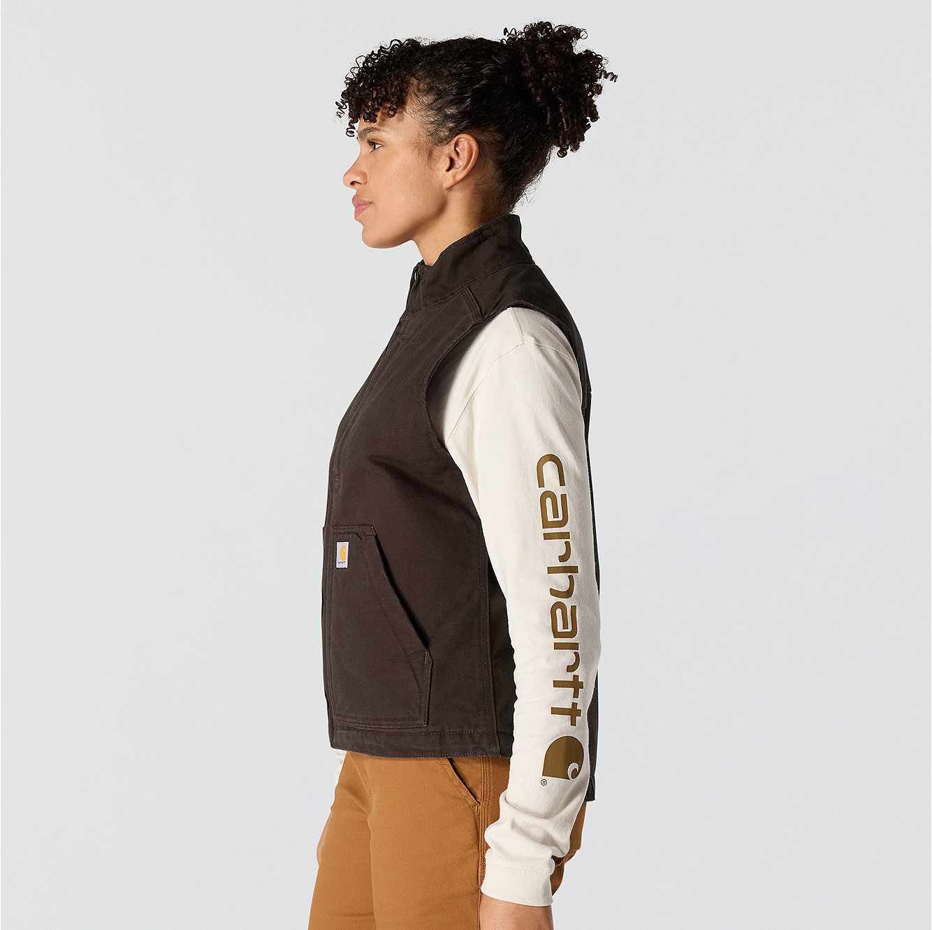Women's Washed Duck Mock Neck Vest