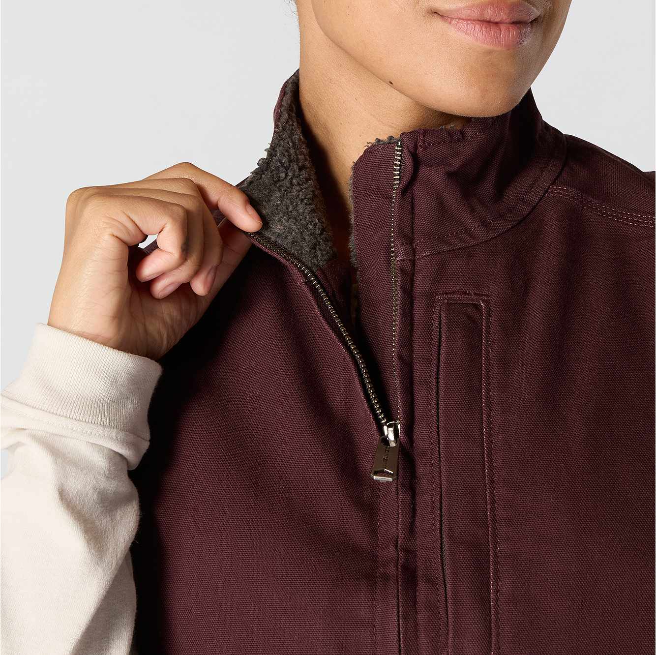 Women's Washed Duck Mock Neck Vest