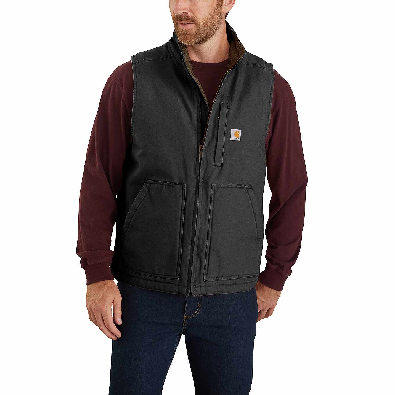 Washed Duck Mock-Neck Vest