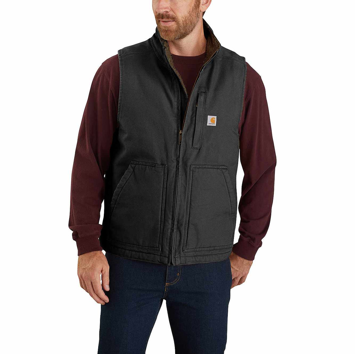 Washed Duck Mock-Neck Vest