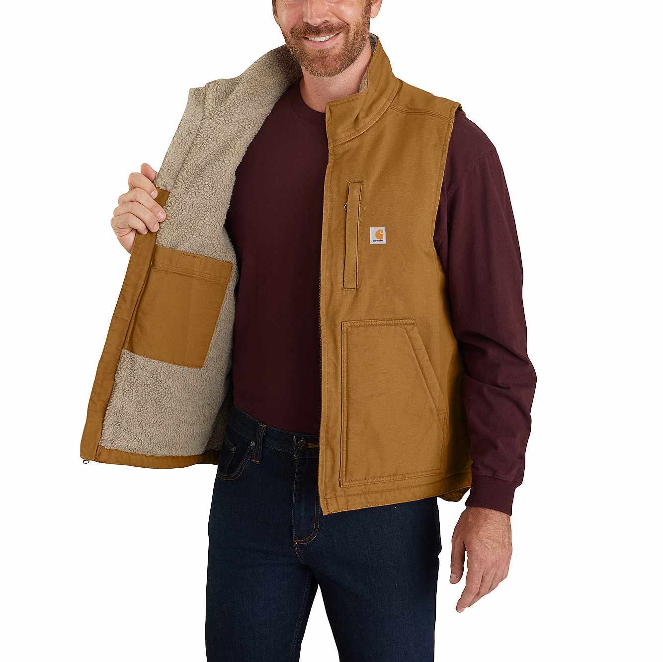 Washed Duck Mock-Neck Vest