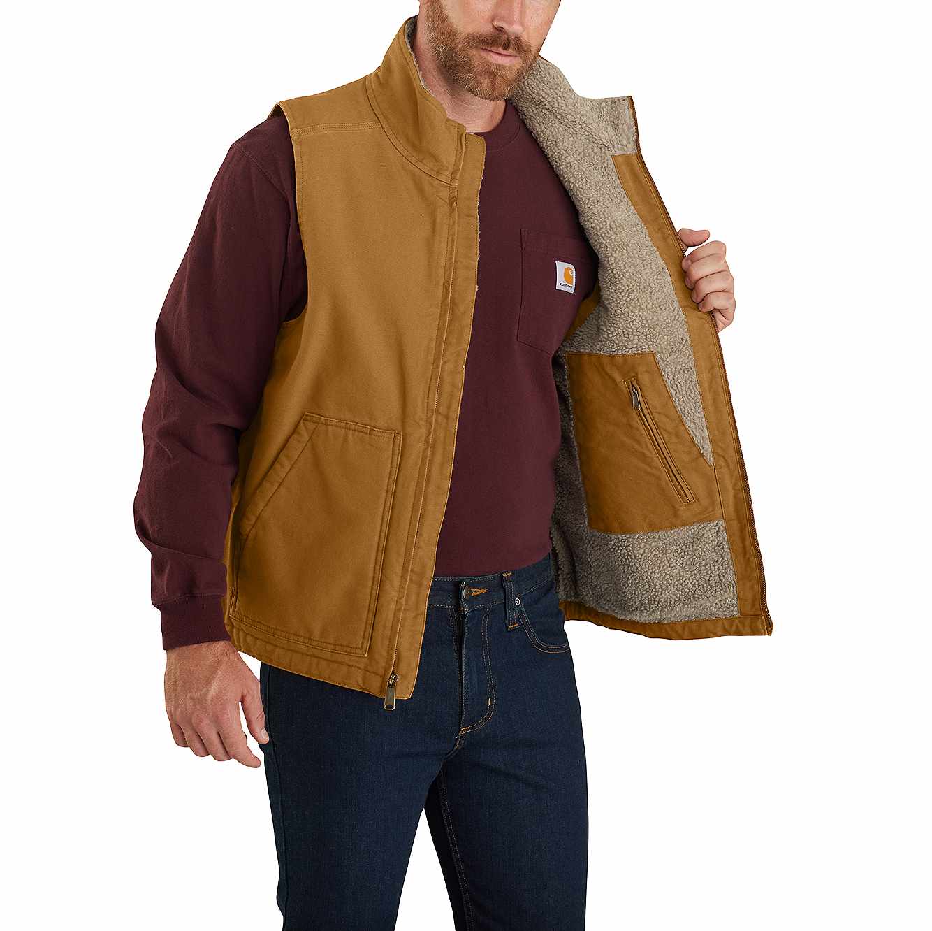 Washed Duck Mock-Neck Vest