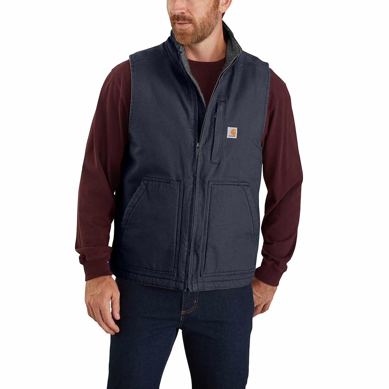 Washed Duck Mock-Neck Vest