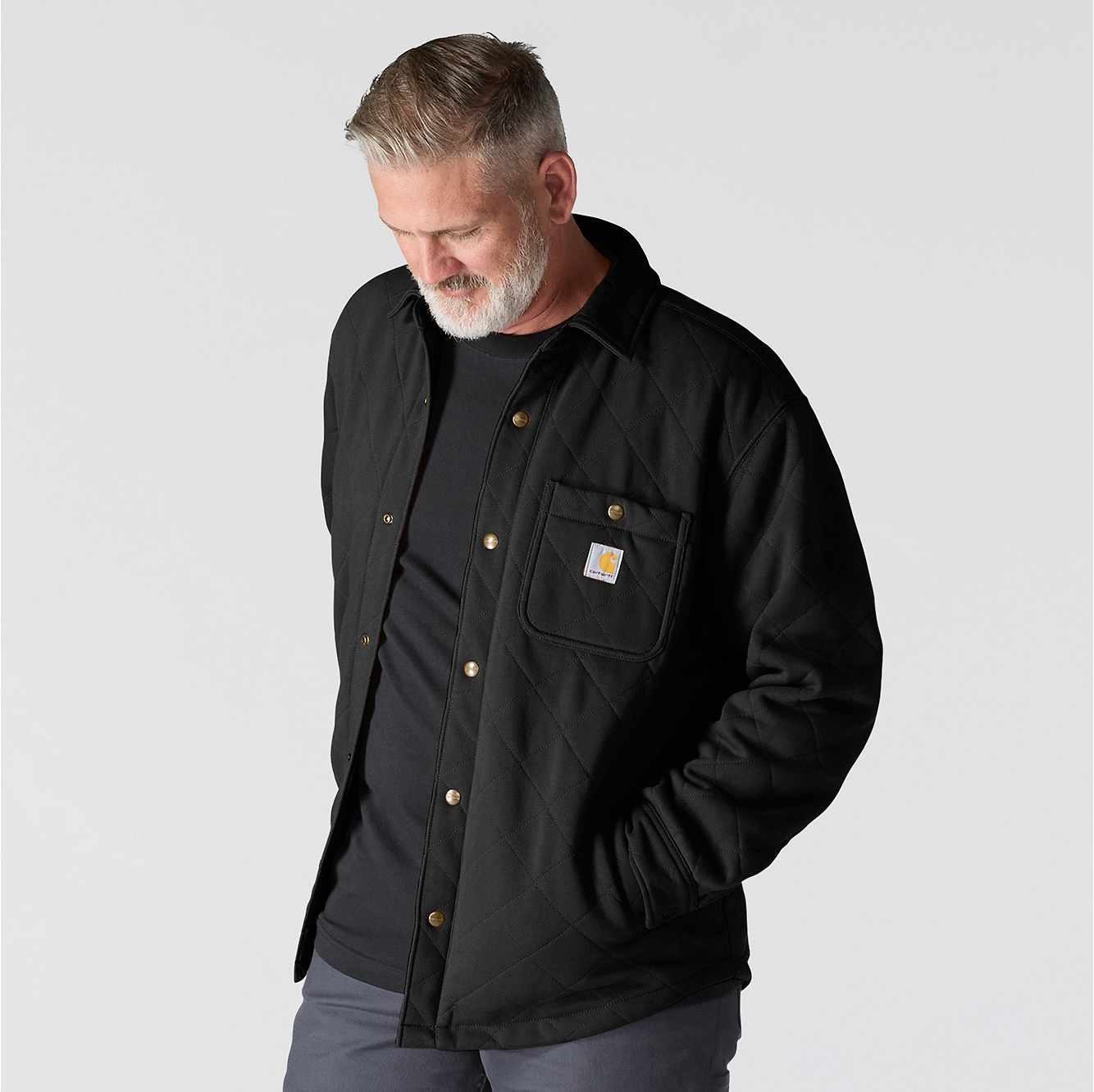 Rain Defender® Loose Fit Heavyweight Quilted Snap Front Shirt Jac