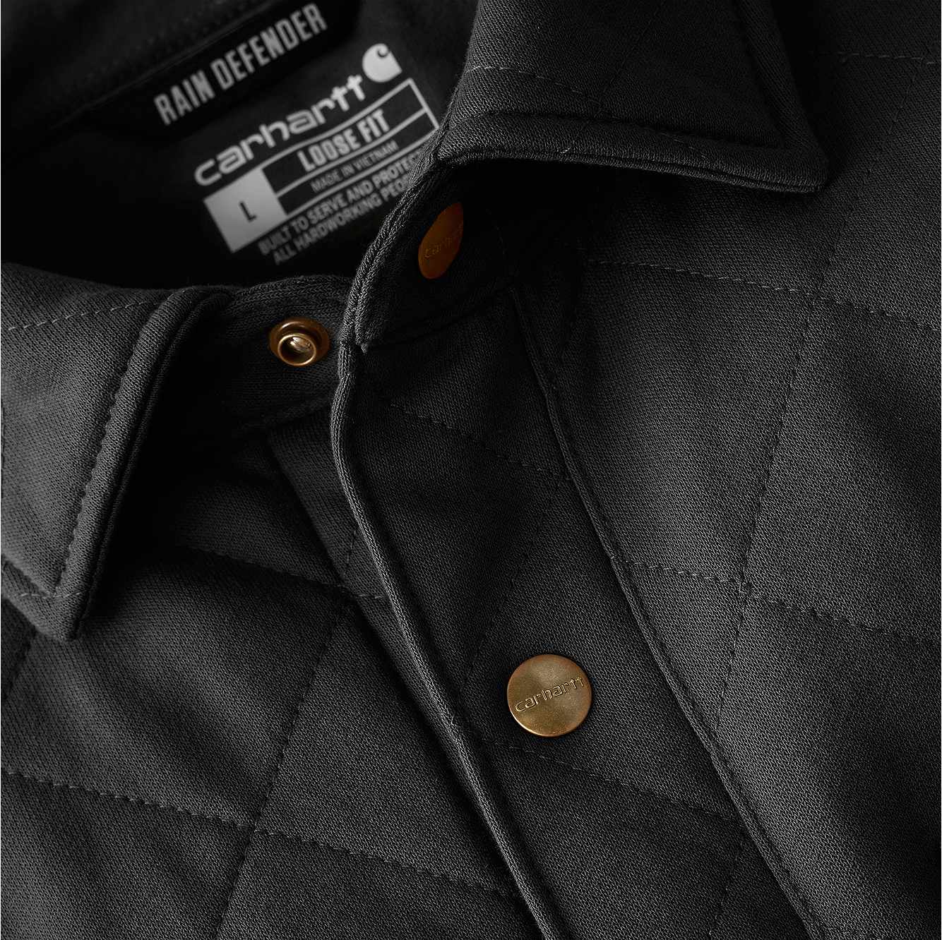 Rain Defender® Loose Fit Heavyweight Quilted Snap Front Shirt Jac