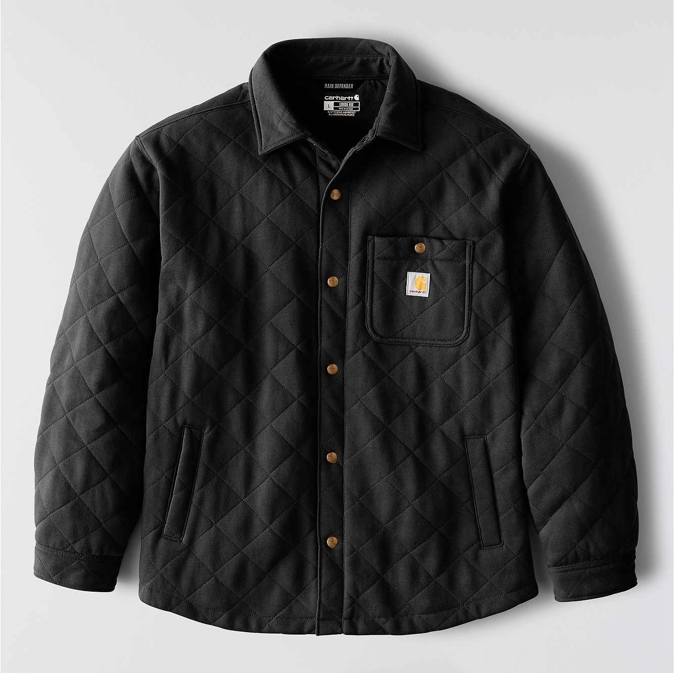 Rain Defender® Loose Fit Heavyweight Quilted Snap Front Shirt Jac