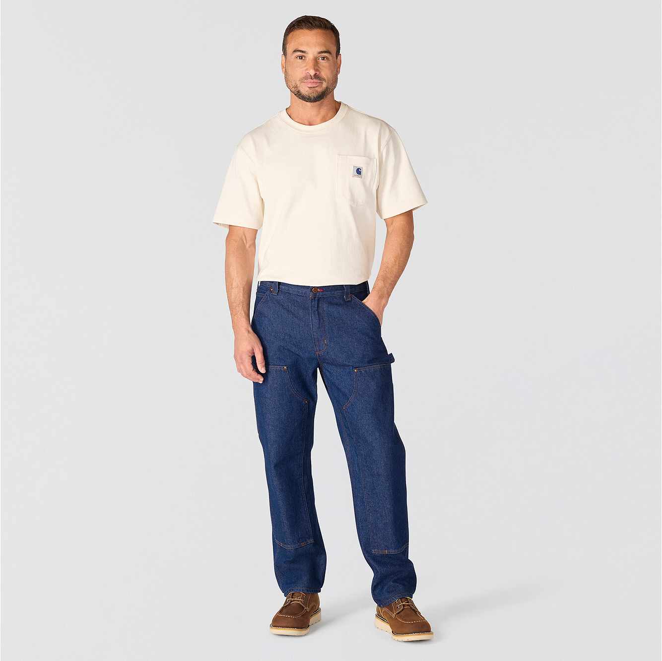 Crafted Series Loose Straight Double-Front Denim Dungaree