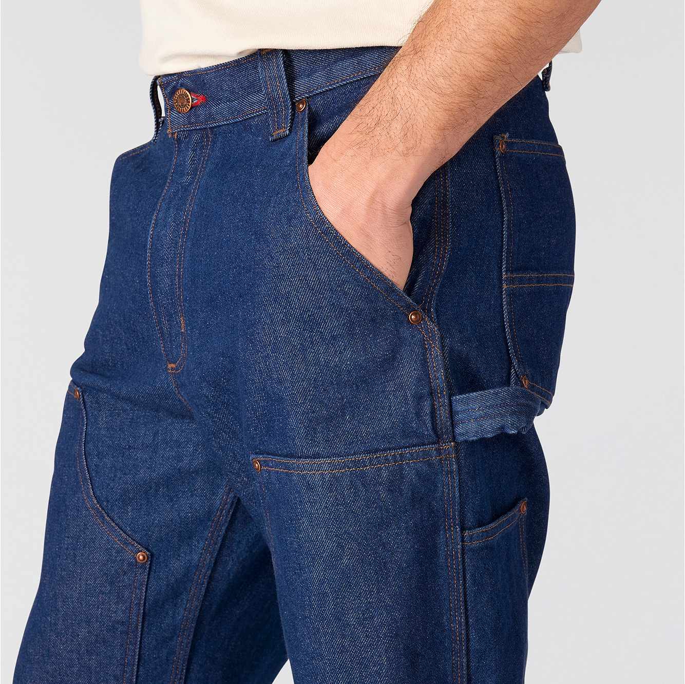 Crafted Series Loose Straight Double-Front Denim Dungaree