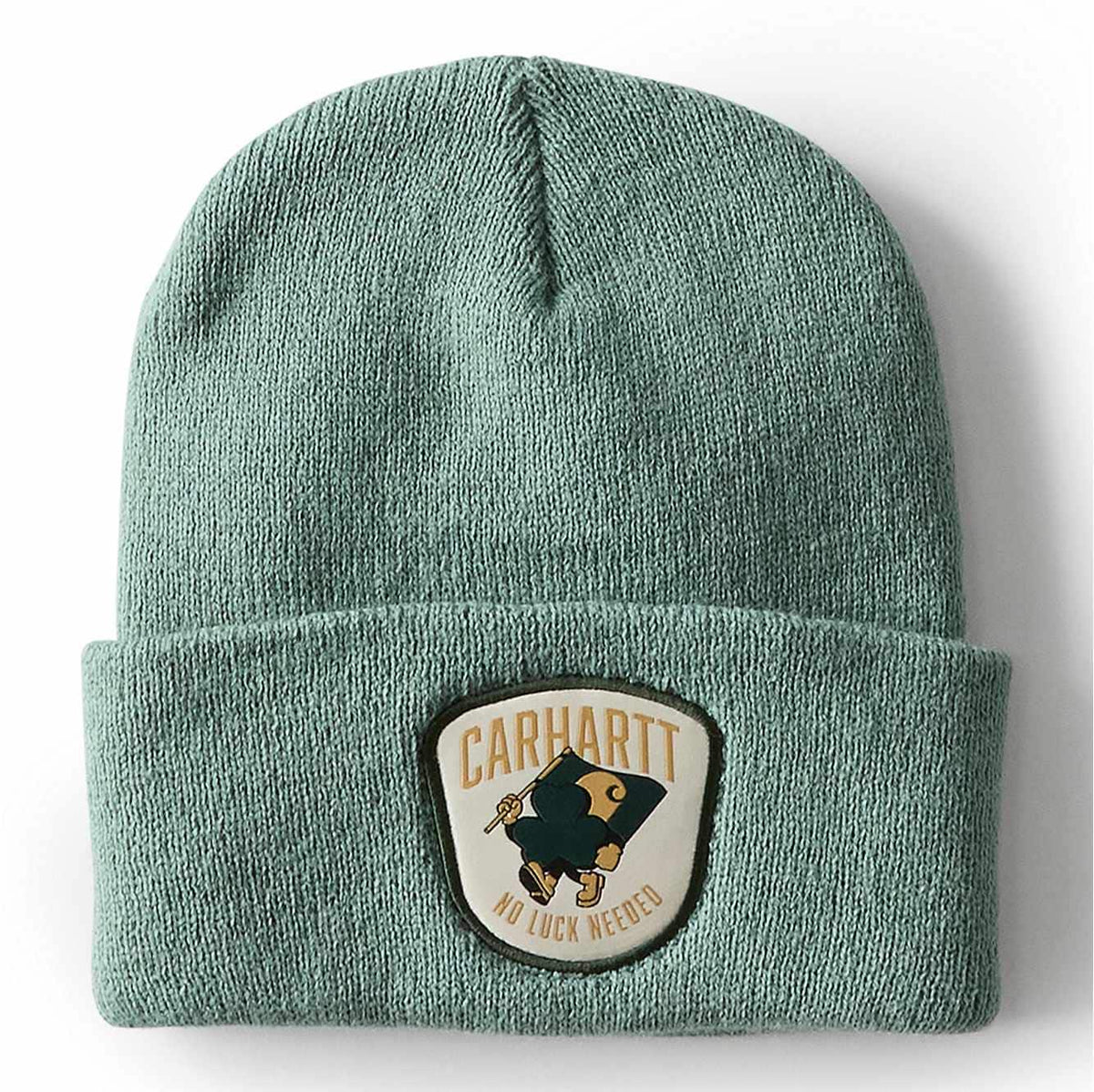 Knit Shamrock Patch Beanie