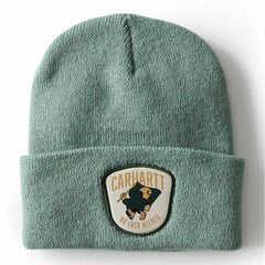 Knit Shamrock Patch Beanie