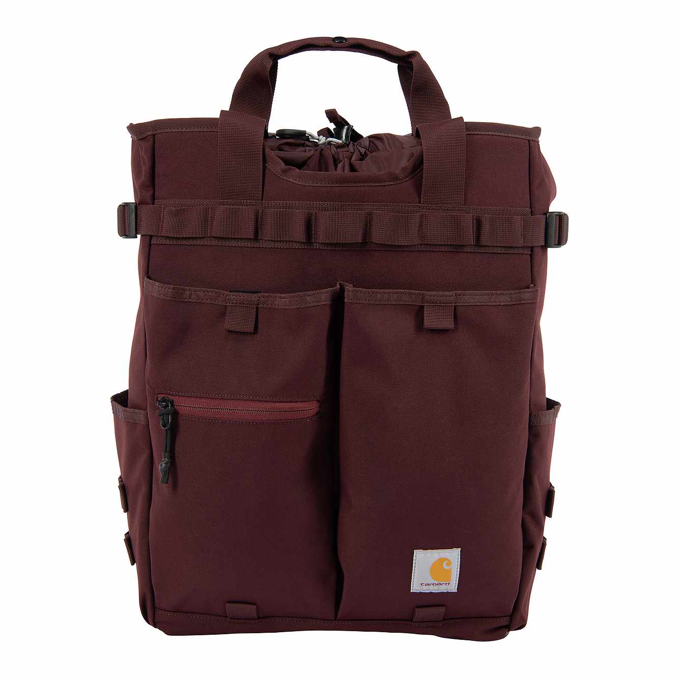 28L Nylon Cinch-Top Convertible Tote Backpack