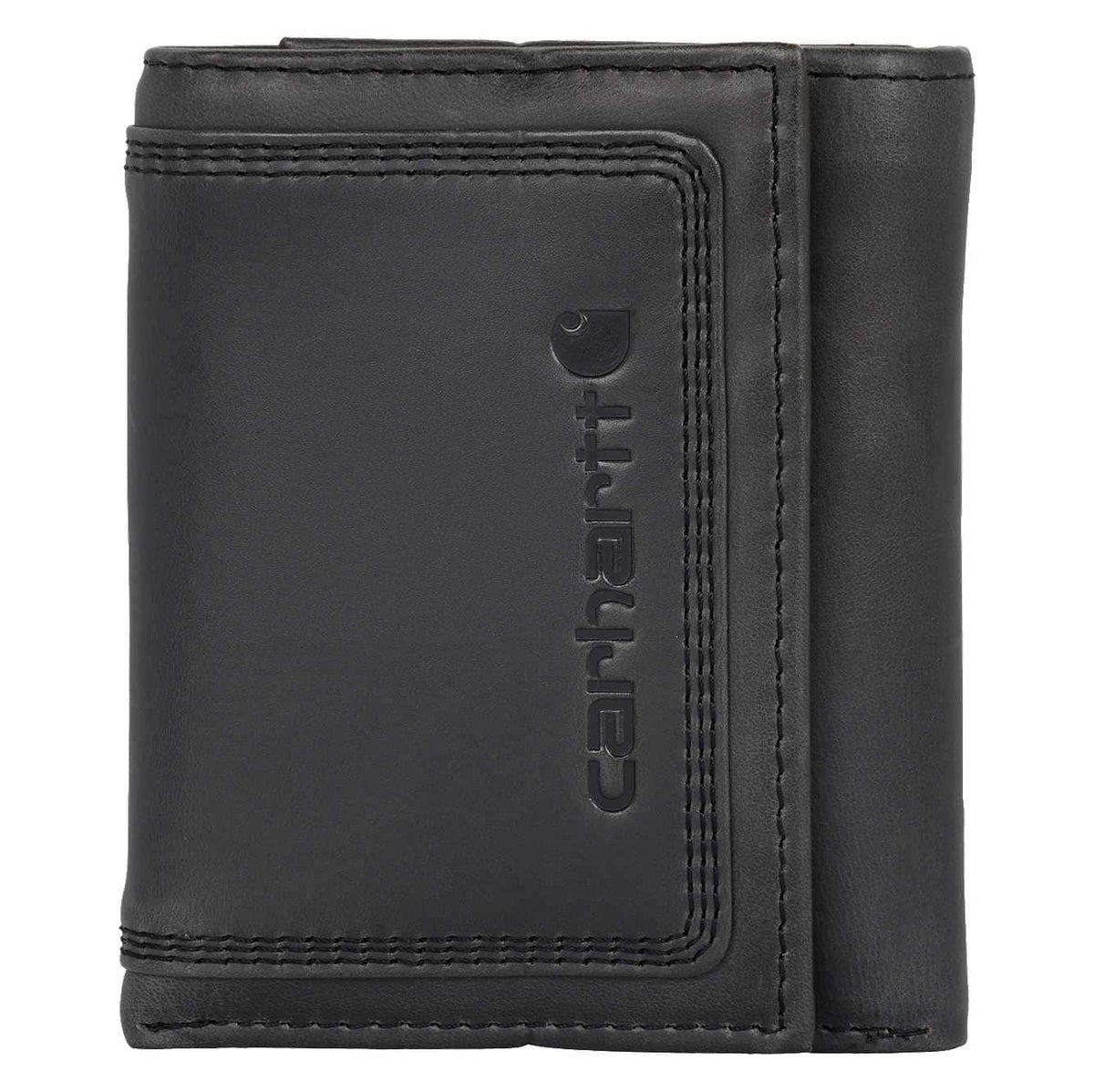 Leather Triple-Stitched Trifold Wallet