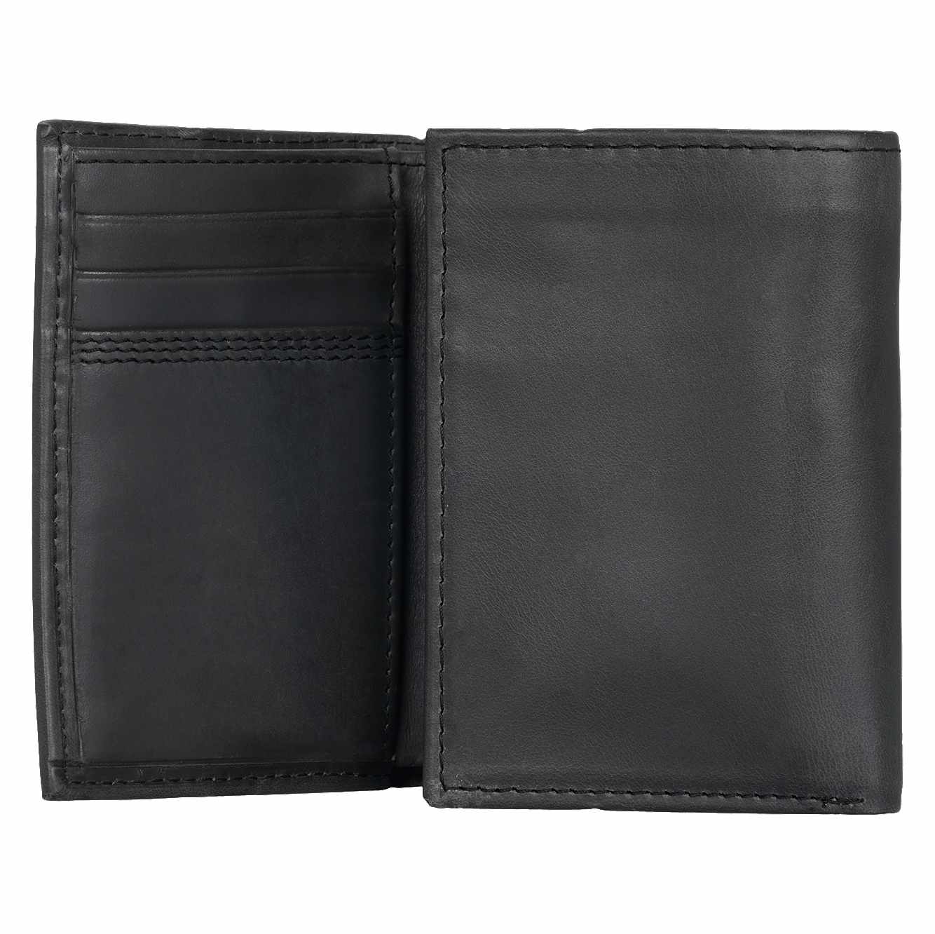 Leather Triple-Stitched Trifold Wallet