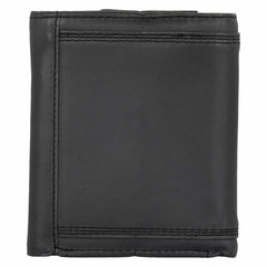 Leather Triple-Stitched Trifold Wallet