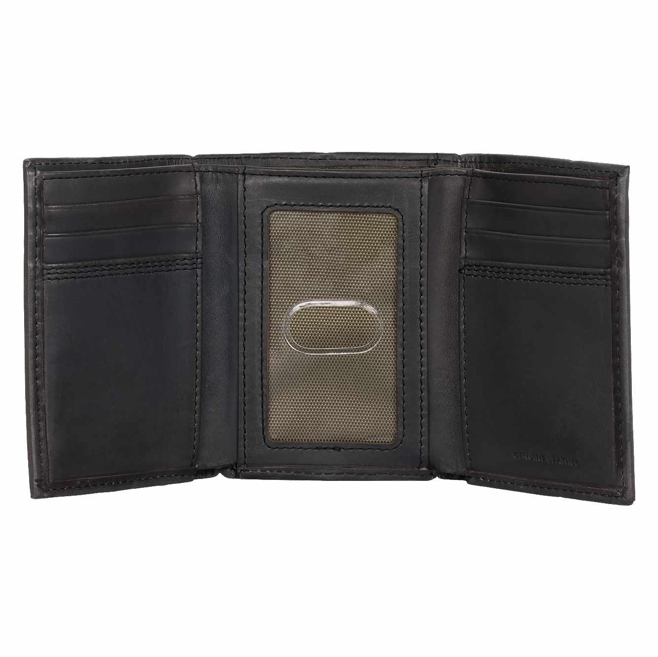 Leather Triple-Stitched Trifold Wallet