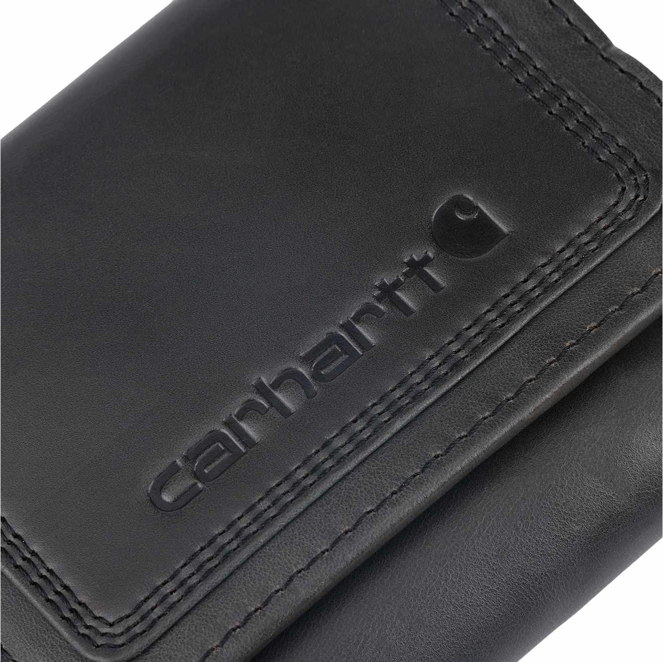 Leather Triple-Stitched Trifold Wallet