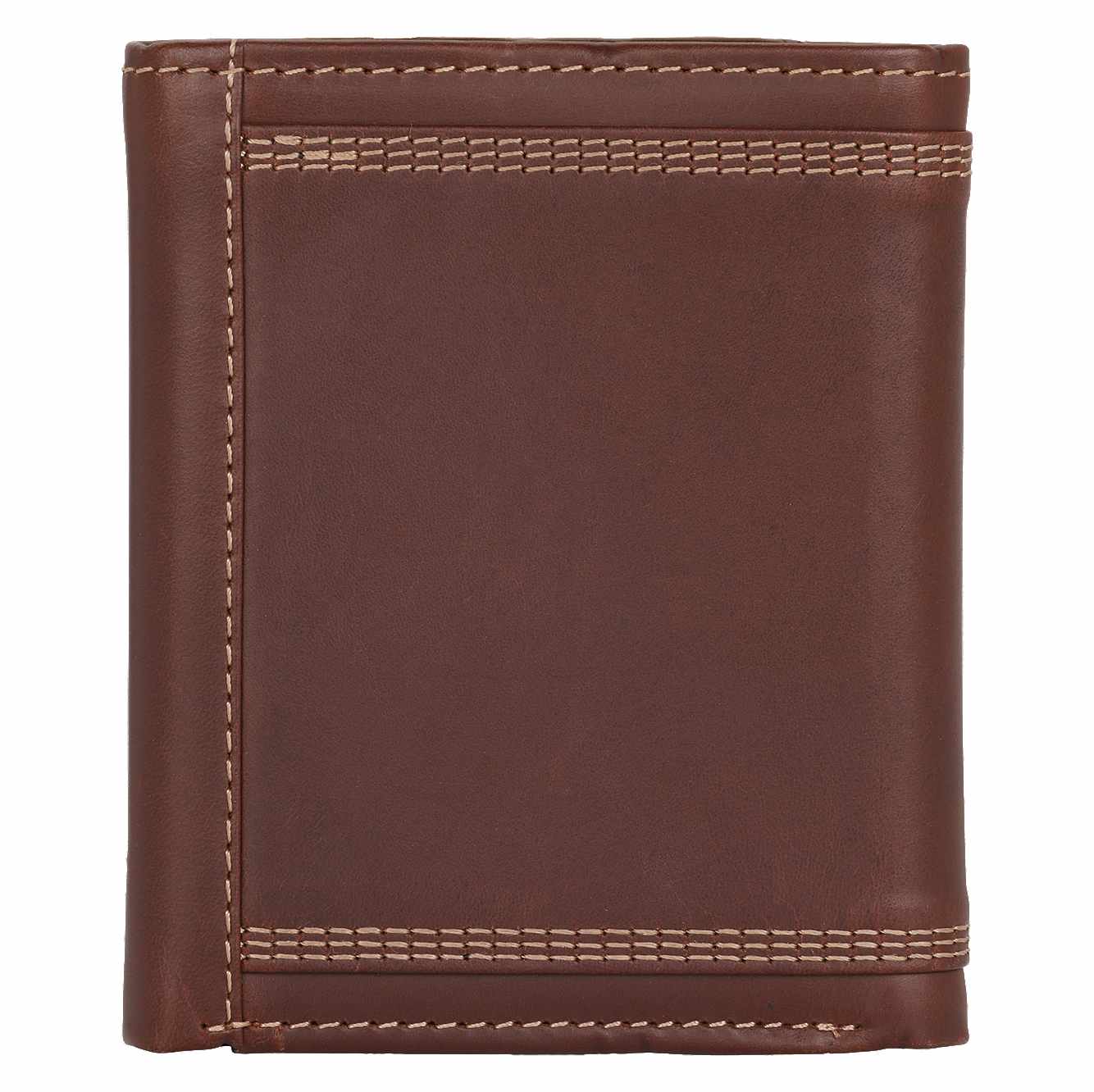 Leather Triple-Stitched Trifold Wallet