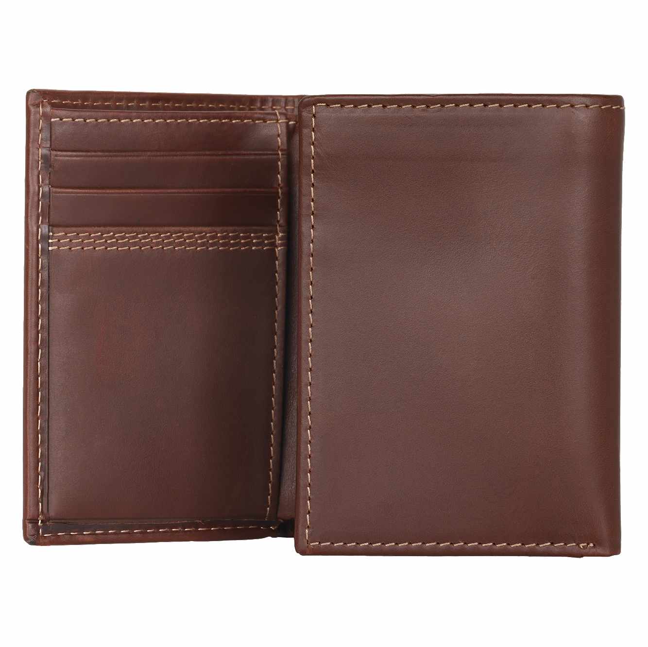 Leather Triple-Stitched Trifold Wallet