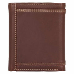 Leather Triple-Stitched Trifold Wallet