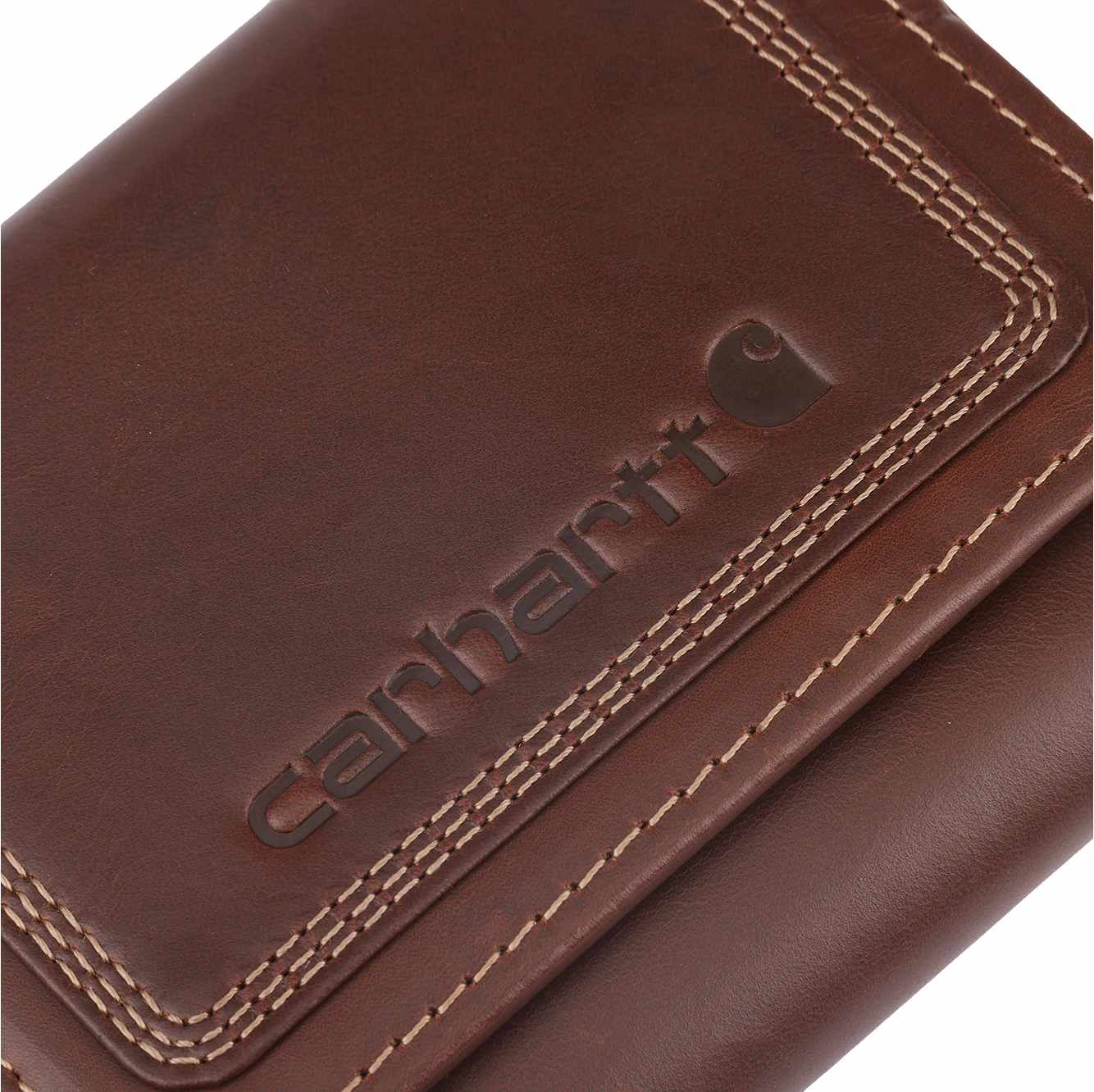 Leather Triple-Stitched Trifold Wallet