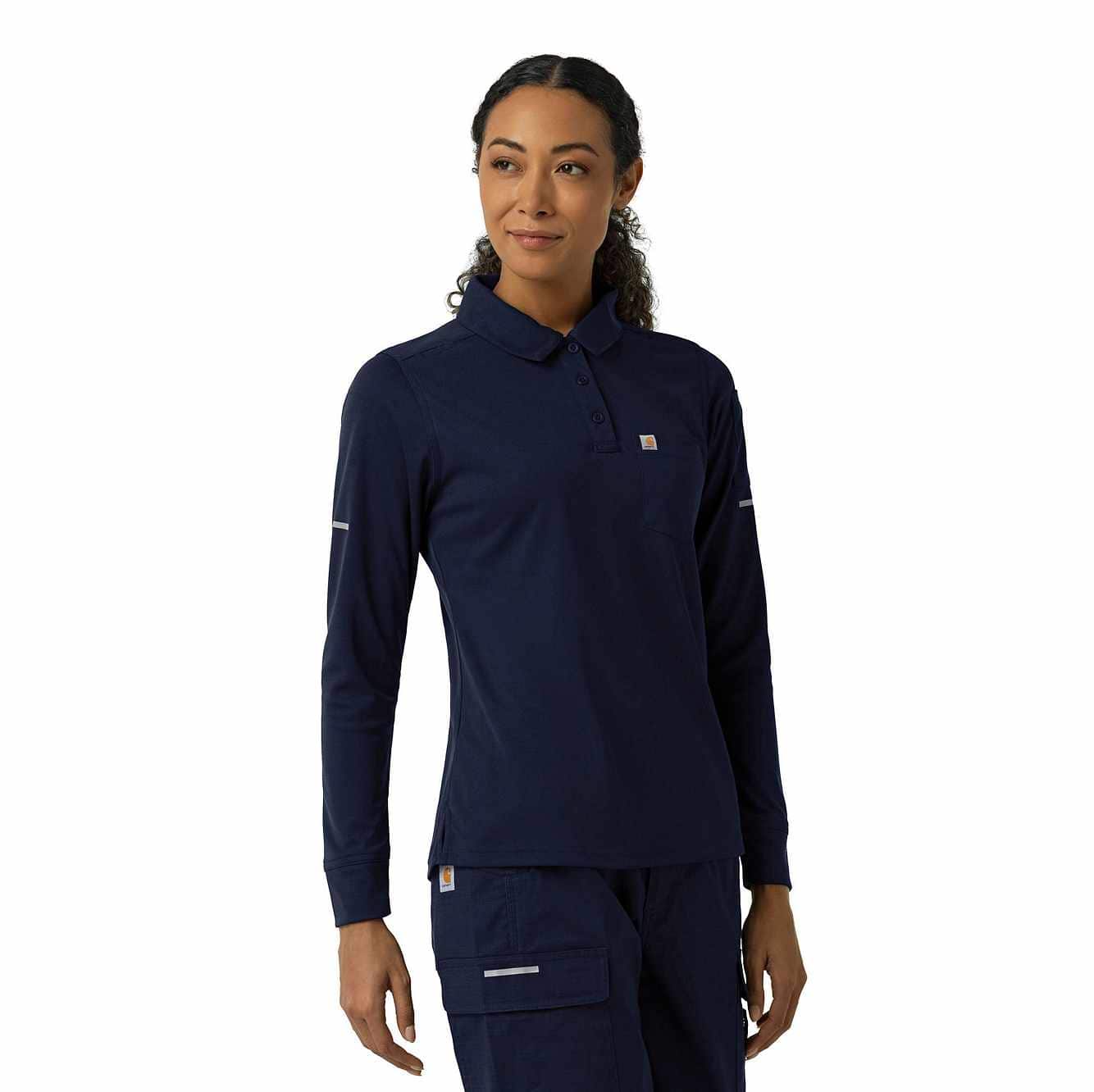 Women's Rugged Flex® RSCU Heavyweight Long Sleeve Polo Scrub Top