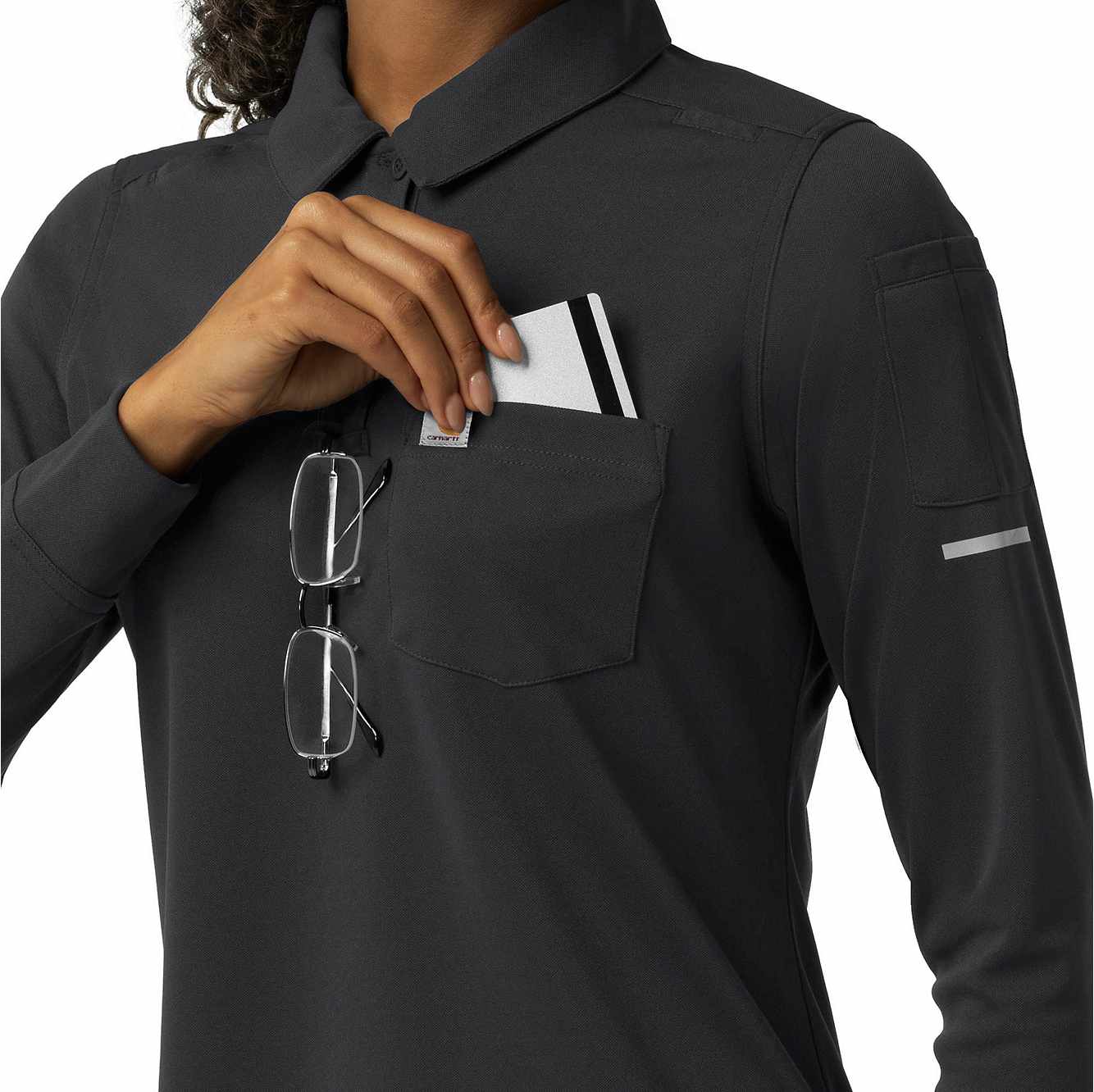 Women's Rugged Flex® RSCU Heavyweight Long Sleeve Polo Scrub Top