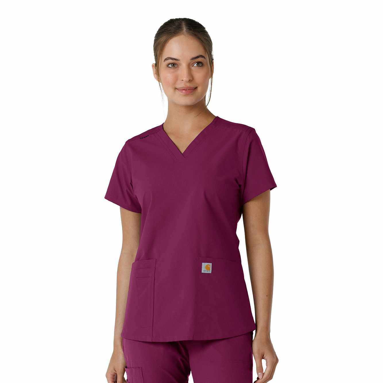 Women's Force Essentials V-Neck Knit Panel Scrub Top