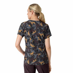Women's Cross-Flex V-Neck Print Scrub Top