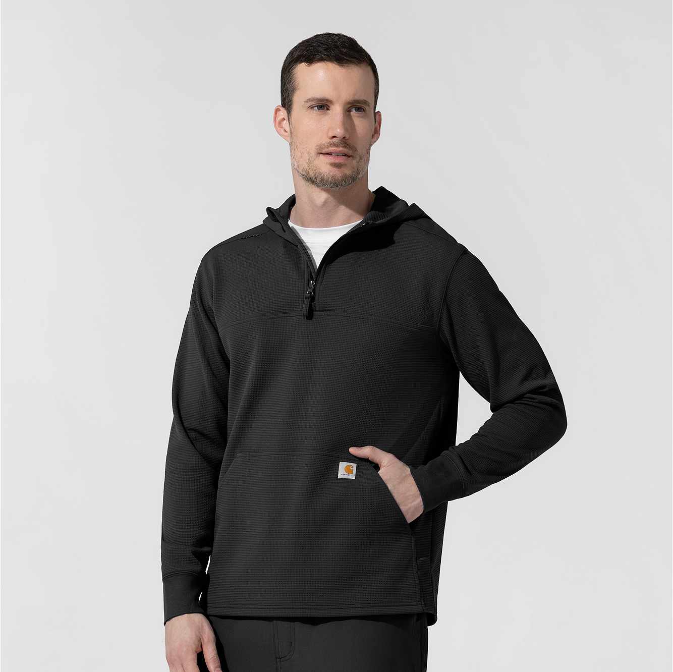 Layers Quarter Zip Waffle Hoodie