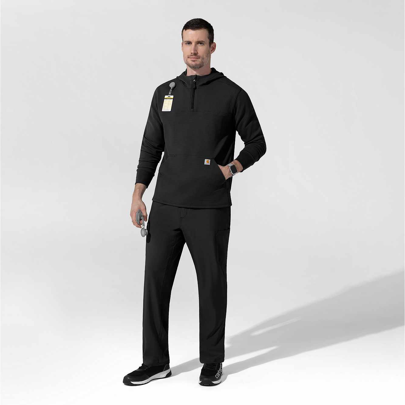 Layers Quarter Zip Waffle Hoodie